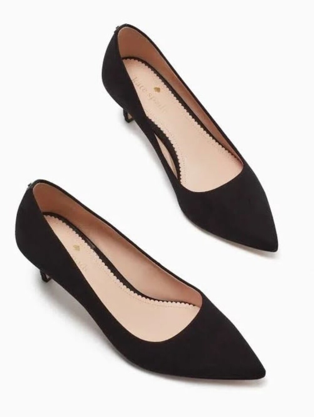 kate spade Black Pointed-Toe Low Kitten Crystalline Heels Size 9